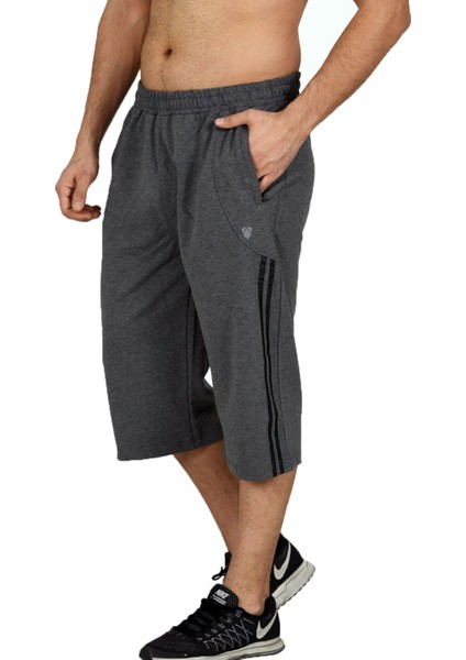 Antrasit Erkek Yanları Şeritli Beli Lastikli Cepli Iki Iplik Pamuklu Kapri EDY0090 modelleri