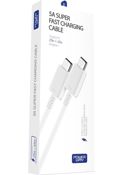 S5 45 Watt Hızlı Şarj Destekli 5A Iki Ucu Type-C Şarj ve Veri Aktarma Kablosu Orjinal Dayanıklı