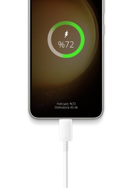 S5 45 Watt Hızlı Şarj Destekli 5A Iki Ucu Type-C Şarj ve Veri Aktarma Kablosu Orjinal Dayanıklı