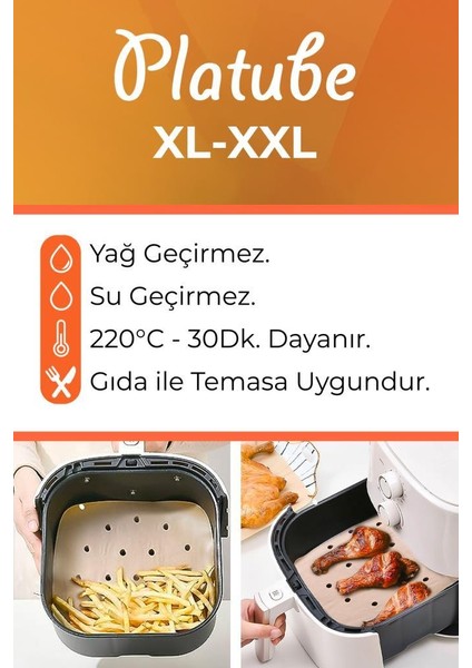 Pişirme Kağıdı 50 Adet Kare Delikli Airfryer Yagli Kagit Xiaomi Philips Tüm Markalara Uyumlu