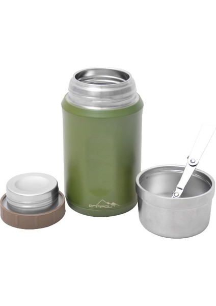 Campout Çift Katmanlı Yemek Termosu Yeşil 600 ml