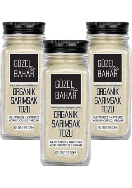 Güzel Ada Bahar Organik Sarımsak Tozu 3 x 65 gr