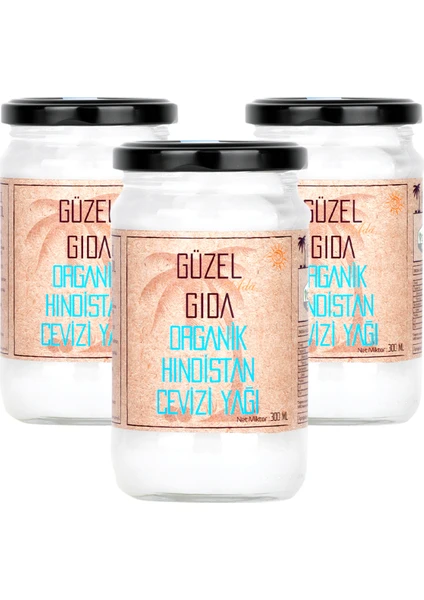 Güzel Ada Gıda Organik Hindistan Cevizi Yağı 3X300 ml ( Soğuk Sıkım )