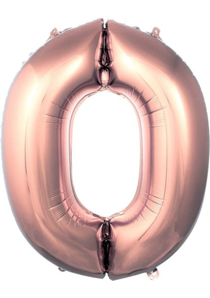 0 Rakamı 40 Inç Rosegold Folyo Balon 100 cm
