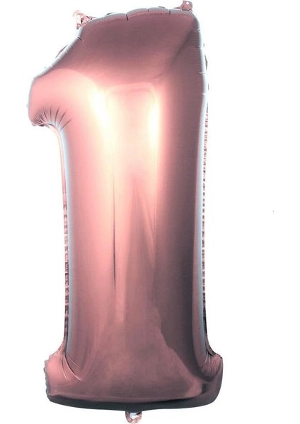 1 Rakamı 40 Inç Rosegold Folyo Balon 100 cm