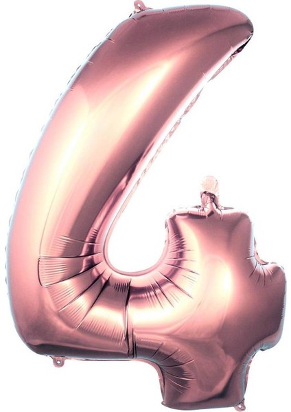 4 Rakamı 40 Inç Rosegold Folyo Balon 100 cm