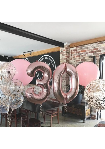 6 Rakamı 40 Inç Rosegold Folyo Balon 100 cm