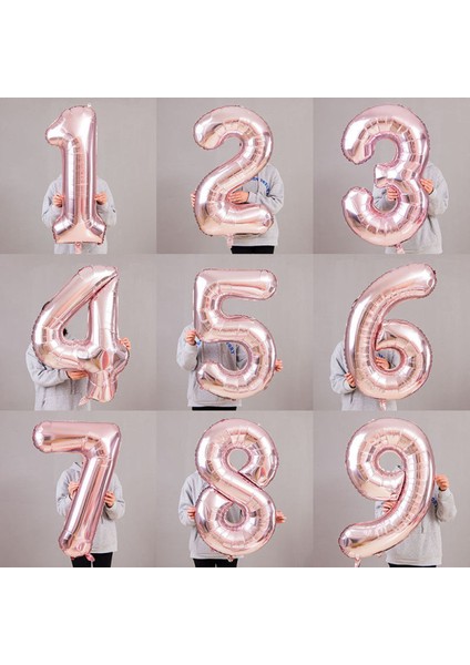 6 Rakamı 40 Inç Rosegold Folyo Balon 100 cm