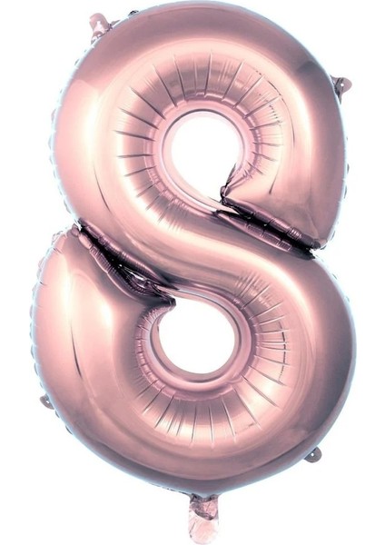 8 Rakamı 40 Inç Rosegold Folyo Balon 100 cm