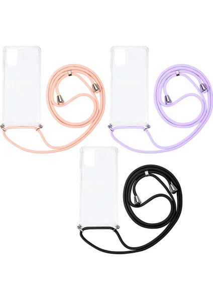 Samsung Galaxy M51 Kılıf Şeffaf Köşe Korumalı Ipli Boyun Askılı Kapak (X-Rop) modelleri