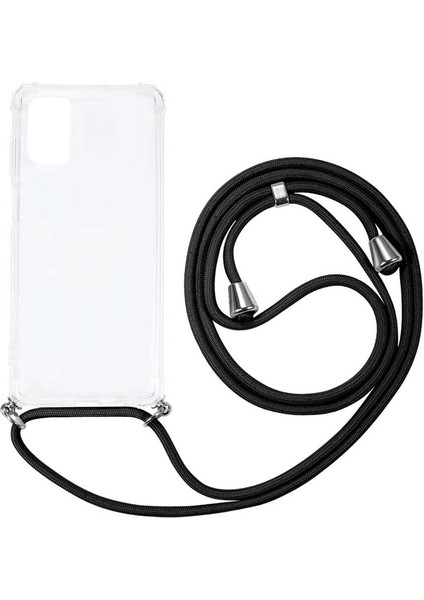 Samsung Galaxy M51 Kılıf Şeffaf Köşe Korumalı Ipli Boyun Askılı Kapak (X-Rop) fırsatları