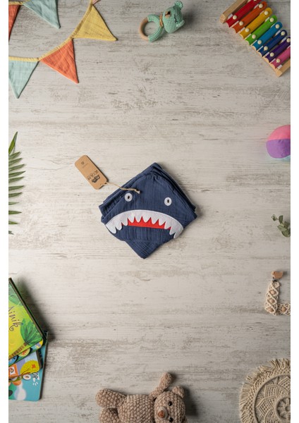 Shark Müslin Kundak - Lacivert