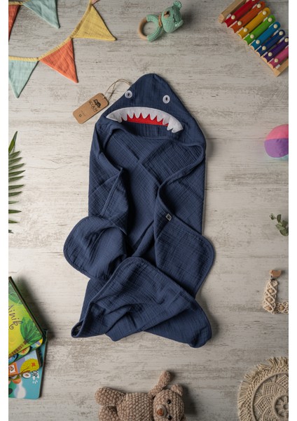 Shark Müslin Kundak - Lacivert