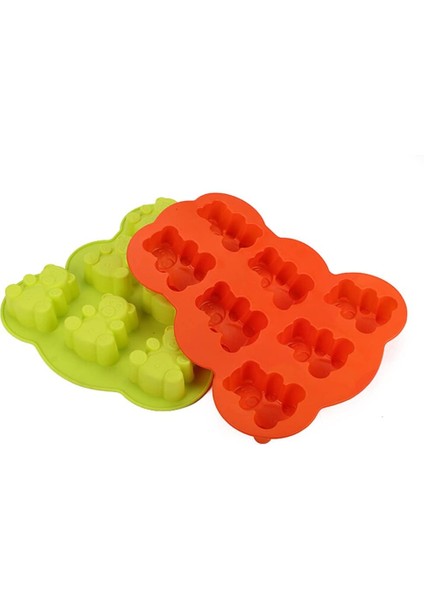 2 Adet Silikon Oyuncak Ayı Kalıp Iki Renkli (Yurt Dışından) modelleri