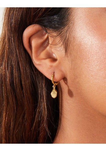 Altın Kaplama Huggie Hoops Küpe Seti