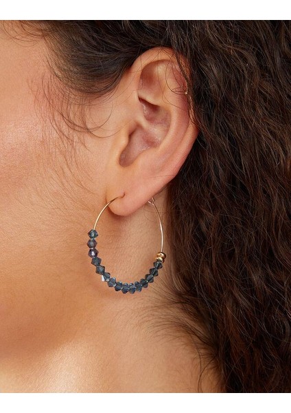 Mavi Taşlı Halka Küpe Seti fiyatları