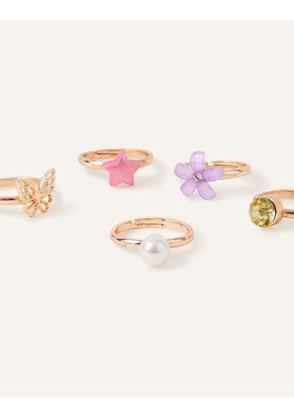 Kız Çocuk Için Işıltılı Yüzük 5'li Paket fiyatları