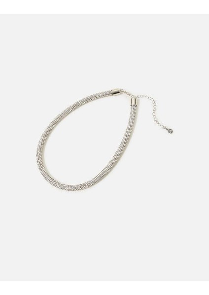 Elmas Taşlı Tüp Kolye