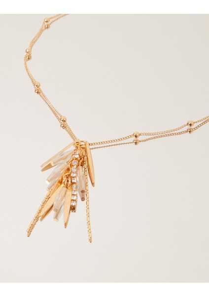 Karışık Taşlı Püskül Kolye