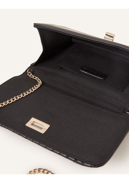 Kapiton Katlanır Kapaklı Zincir Askılı Siyah Renk Çapraz Çanta modelleri