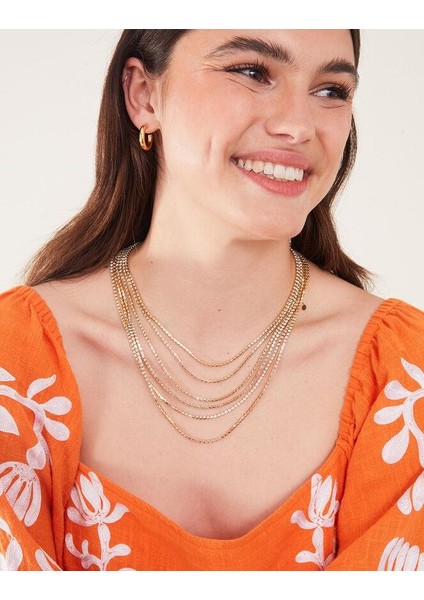 Kristal Detay Katmanlı Zincir Kolye fiyatları