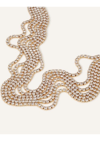 Kristal Detay Katmanlı Zincir Kolye modelleri