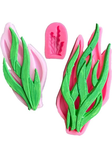 Üç Atış Mercan Su Bitkilerinin Silikon Modeli (Yurt Dışından)