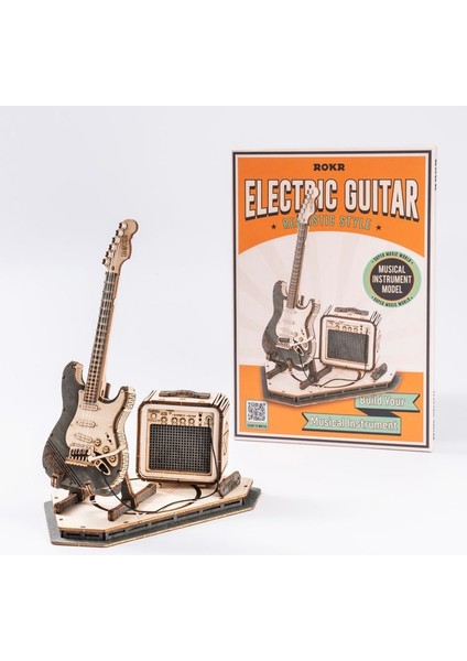 Rokr Electric Guitar 3D Ahşap Puzzle TG605K (Yurt Dışından)