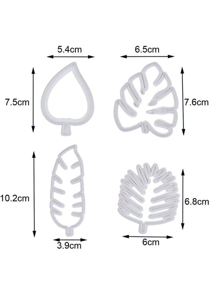 4 Tropikal Yaprak Bisküvi Kalıpları (Yurt Dışından) fiyatları