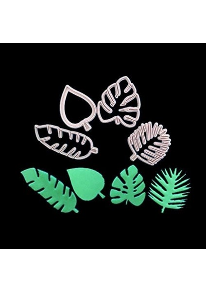 4 Tropikal Yaprak Bisküvi Kalıpları (Yurt Dışından) modelleri