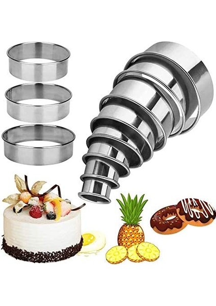 11 Yuvarlak Kek Kesme Kalıbı Seti (Yurt Dışından)