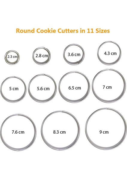 11 Yuvarlak Kek Kesme Kalıbı Seti (Yurt Dışından) fiyatları