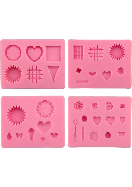 4 Parça Tatlı Silikon Pembe Kalıp (Yurt Dışından)