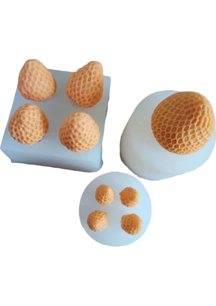 3szt Silikon Çilek Kalıplama Kalıbı (Yurt Dışından)