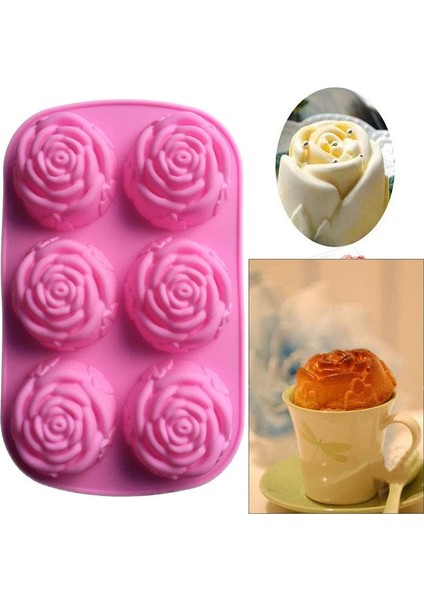 2 Adet 6 Boşluklu Gül Silikon Sabun Kalıp Pembe (Yurt Dışından) fırsatları