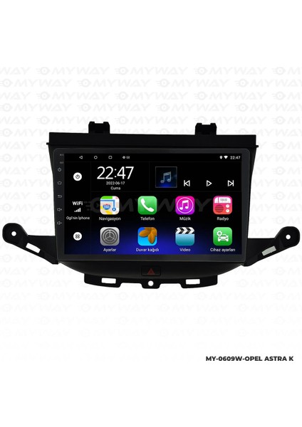 Opel Astra K Android 12 Multimedya Carplay 2gb RAM+32GB HDD Navigasyon Ekran modelleri