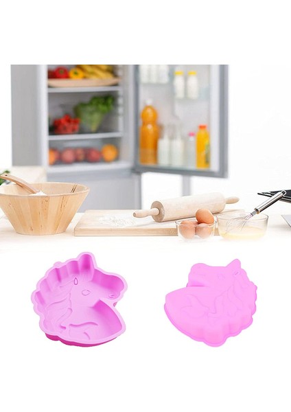 2 Tek Boynuzlu At Kurabiye Kalıp Pembe (Yurt Dışından)