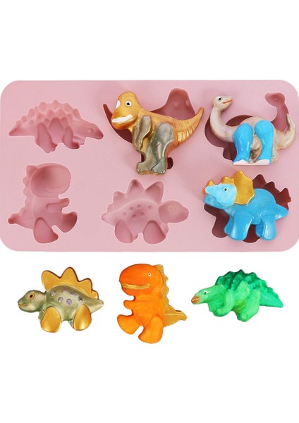 2 Adet 6 Dinozor Soketi Silikon Kalıp (Yurt Dışından)