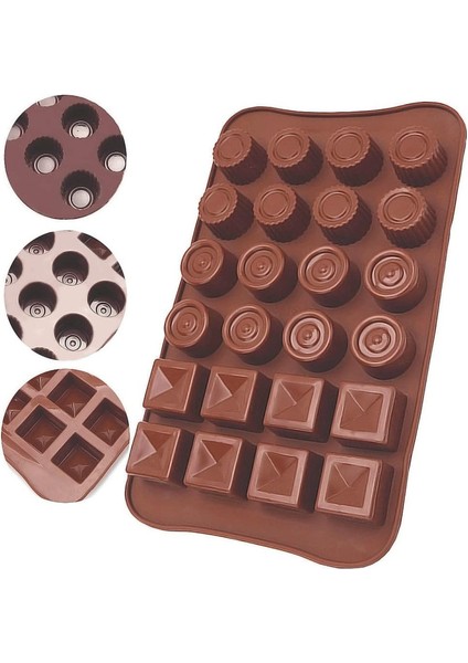 3 Adet 24 Delikli Çikolata Kalıbı (Yurt Dışından) fiyatları