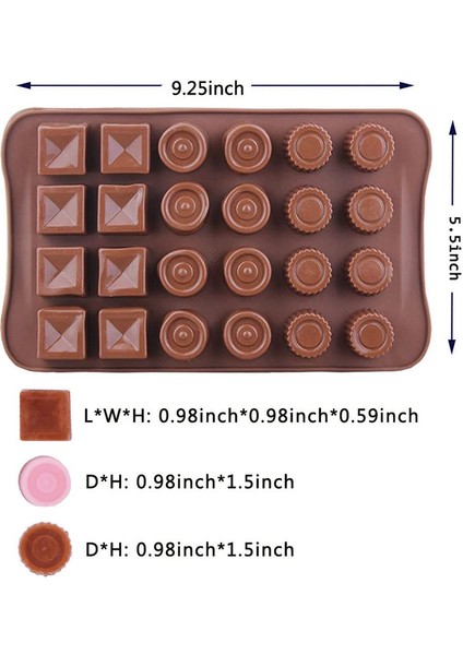 3 Adet 24 Delikli Çikolata Kalıbı (Yurt Dışından) modelleri