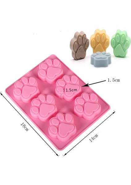 2 Adet Köpek Yavrusu Ayak Izi Silikon Kalıp Pembe (Yurt Dışından) fiyatları