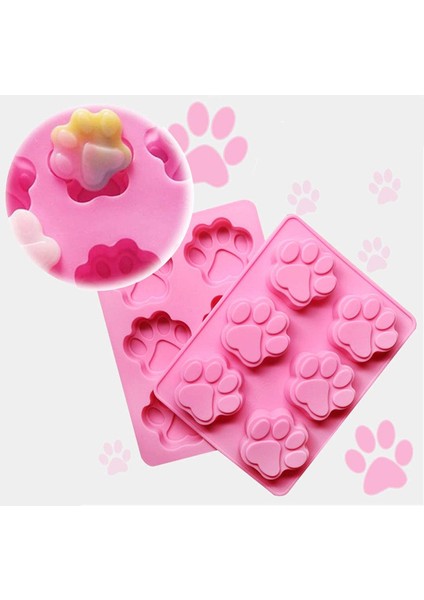 2 Adet Köpek Yavrusu Ayak Izi Silikon Kalıp Pembe (Yurt Dışından) modelleri