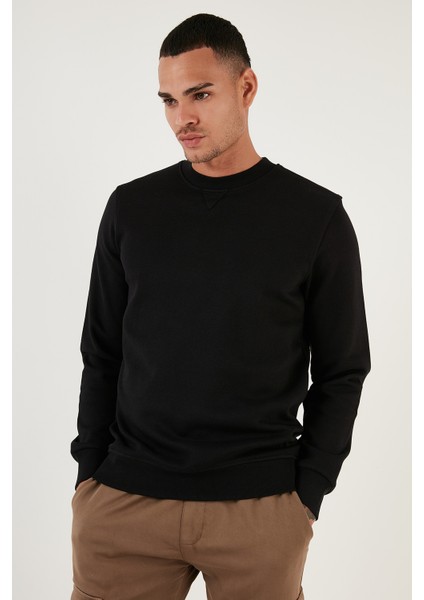 Pamuklu Regular Fit Bisiklet Yaka Sweat Erkek Sweat 5905453 fırsatları