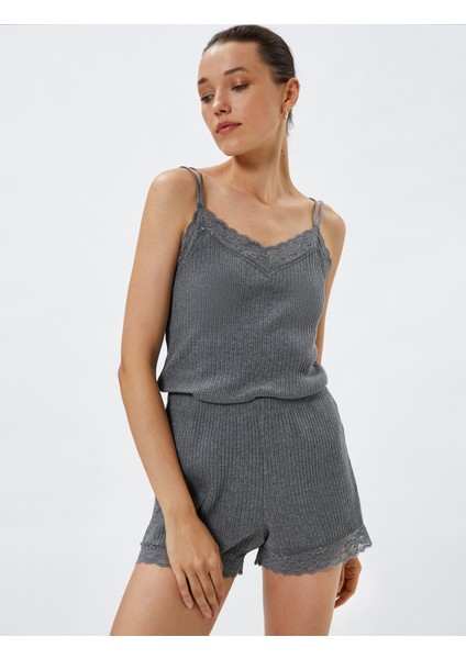 Dantelli Pijama Üstü İnce Askılı Fitilli fiyatları