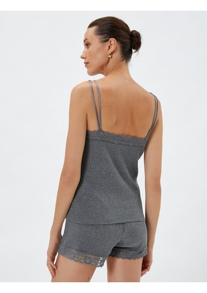 Dantelli Pijama Üstü İnce Askılı Fitilli fırsatları