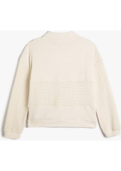 Örgü Motifli Kazak Yarım Balıkçı Yaka fiyatları