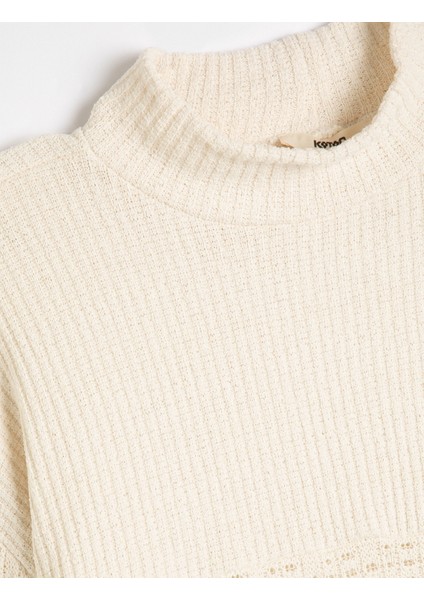 Örgü Motifli Kazak Yarım Balıkçı Yaka modelleri