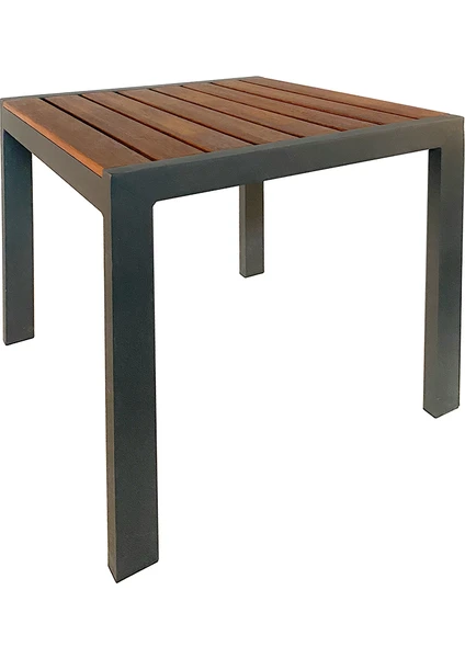 Iroko Tablalı Alüminyum Sehpa 45X45