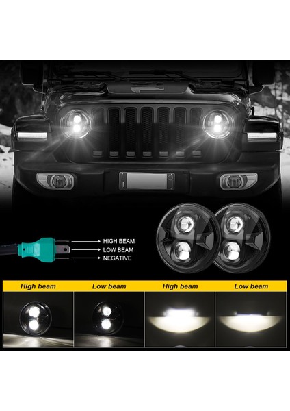 Jeep Wrangler Orijinal Mercekli LED Far
