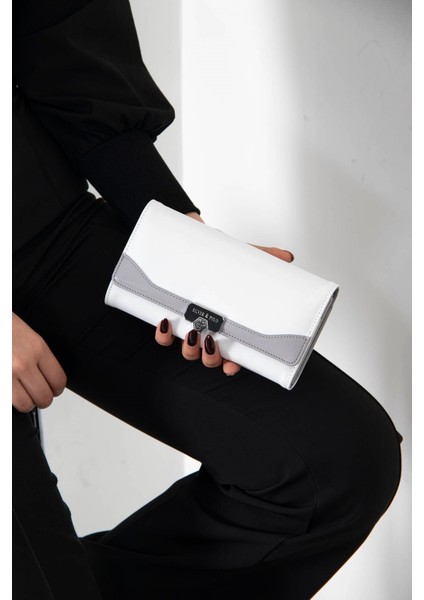 Silver & Polo Beyaz - A.gri SP979 Kadın Cüzdan & Kartlık